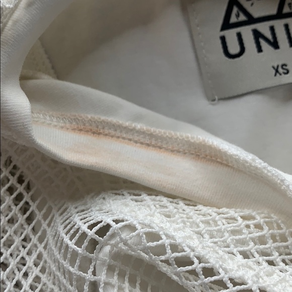 White Mesh Overlay Unif Dress - Picture 5 of 6